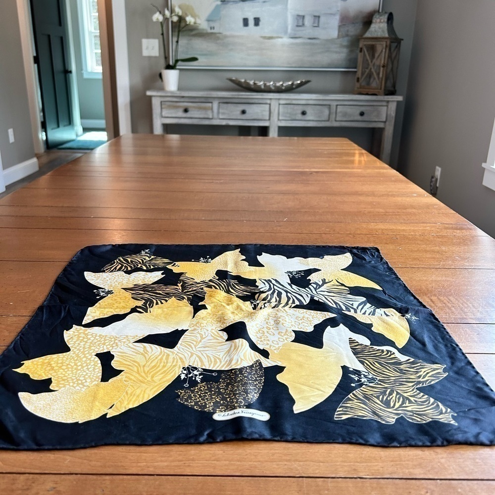 Salvatore Ferragamo Silk Scarf - 18”x17”